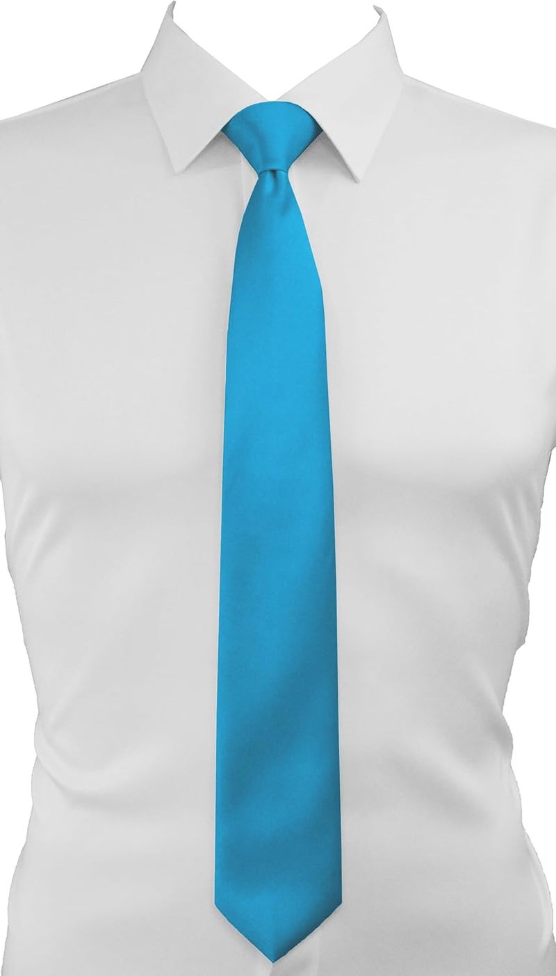 Trilece Ties for Men - Mens Solid Color Formal Necktie and Pocket Square Sets - Image 2